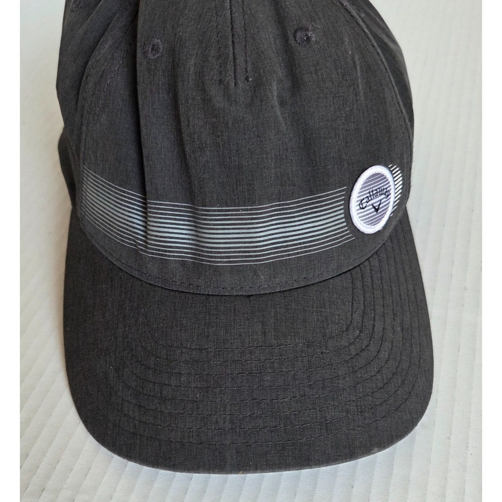 Callaway Golf Straight Shot Adjustable Grey Snap Back Wicking Hat 110 Flexfit - Picture 6 of 12